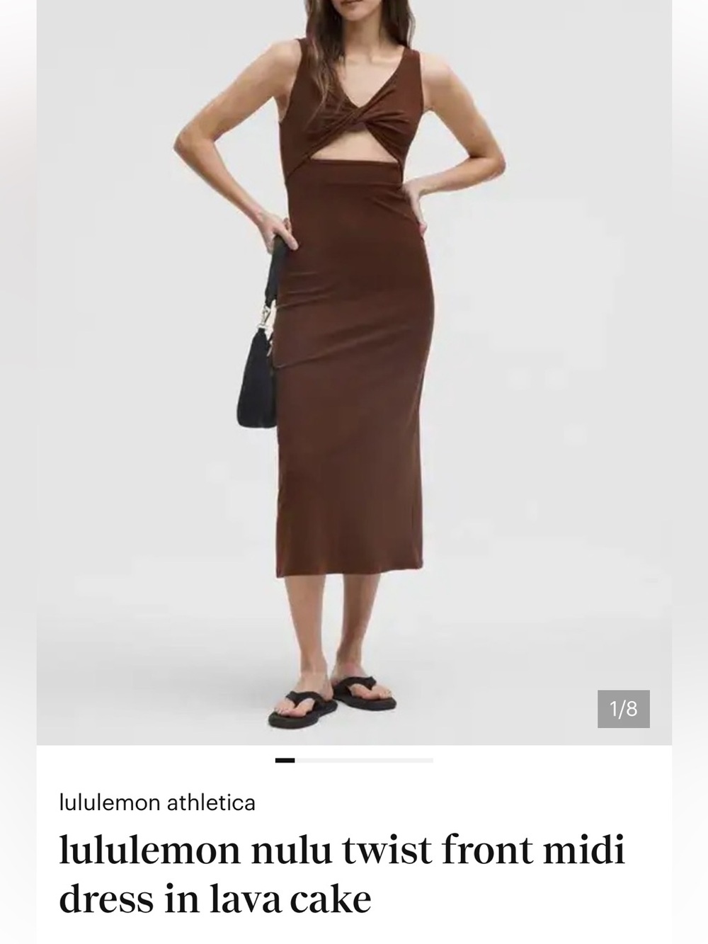 lululemon nulu twist front midi dress in lava cake NWT Size XS